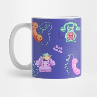 Retro Phone Characters Set Mug